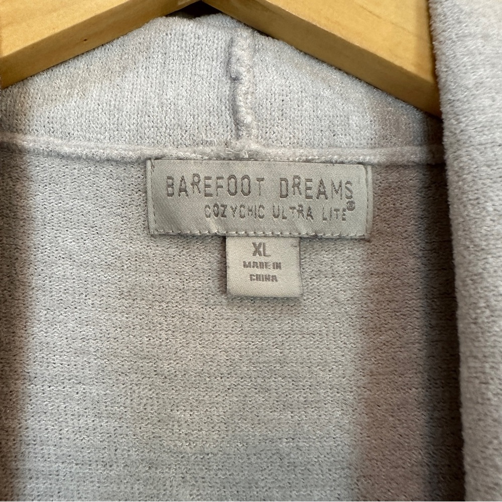 Barefoot Dreams CozyChic Ultra Lite Open Front Light Gray Cardigan Women’s XL - Picture 4 of 5